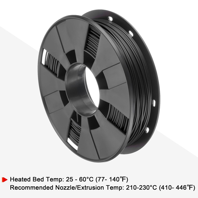 sourcing map 1.75mm Filaments PLA Black 0.25KG Dimensional Accuracy +/-
