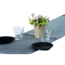 MDS 5 unidades Boda 30,5 x 274,3 cm satén camino de mesa Decoración Boda Banquete más de 30 Color, Gris plateado claro, 1