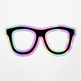 Holographic Decal Stickers of Eyeglasses Black Premium Waterproof Vinyl Decal Stickers for Laptop Phone Accessory Helmet Car Window Mug Tuber Cup Door Wall Decoration ANDVER378420bHO