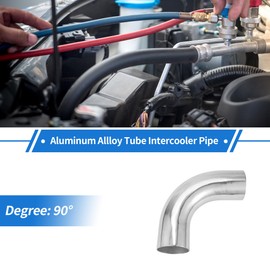 TUCKBOLD 76mm/3"OD 90 Degree Bend 6061 Aluminum Alloy Tube Intercooler Surface Polishing Air Intake Connection Hose Double Flat Head 150mm 5.9" 1mm 0.04"