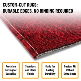 Ottomanson Washable 2x3 Non Slip Area Rug, Ultra Thin Entryway Rug with Rubber Backing, Solid Design Rug for Kitchen Bedroom or Living Room, Red, 2' x 3'