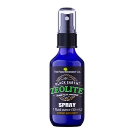 THE FOOD MOVEMENT CO. Black Earth Zeolite with Humic Fulvic Acids, Trace Minerals, for Adults and Kids Supports Gut Health, Immune Support, Digestion and Elimination and More 1oz Liquid Pump Spray Supplement