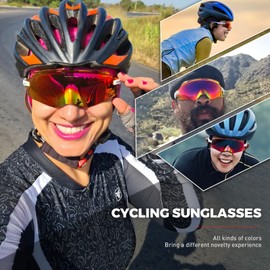 KAPVOE Cycling Glasses, Mountain Bike, Sports Sunglasses, for Motorcycle, BMX, Men’s, Women’s