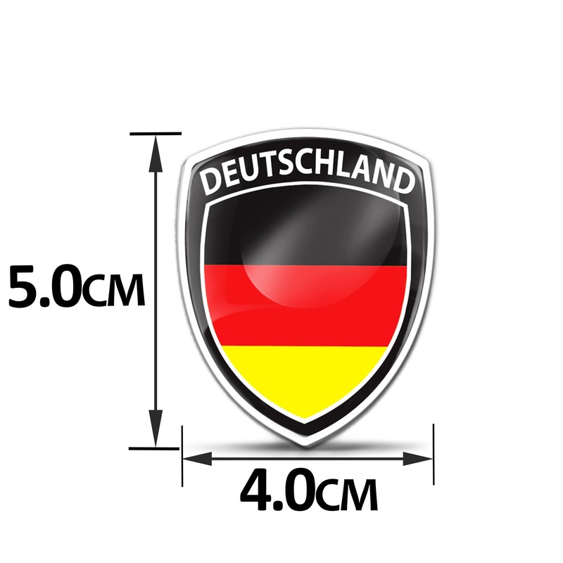 Skino Eu 2 x 3D Gel Sticker Germany Flag Badge