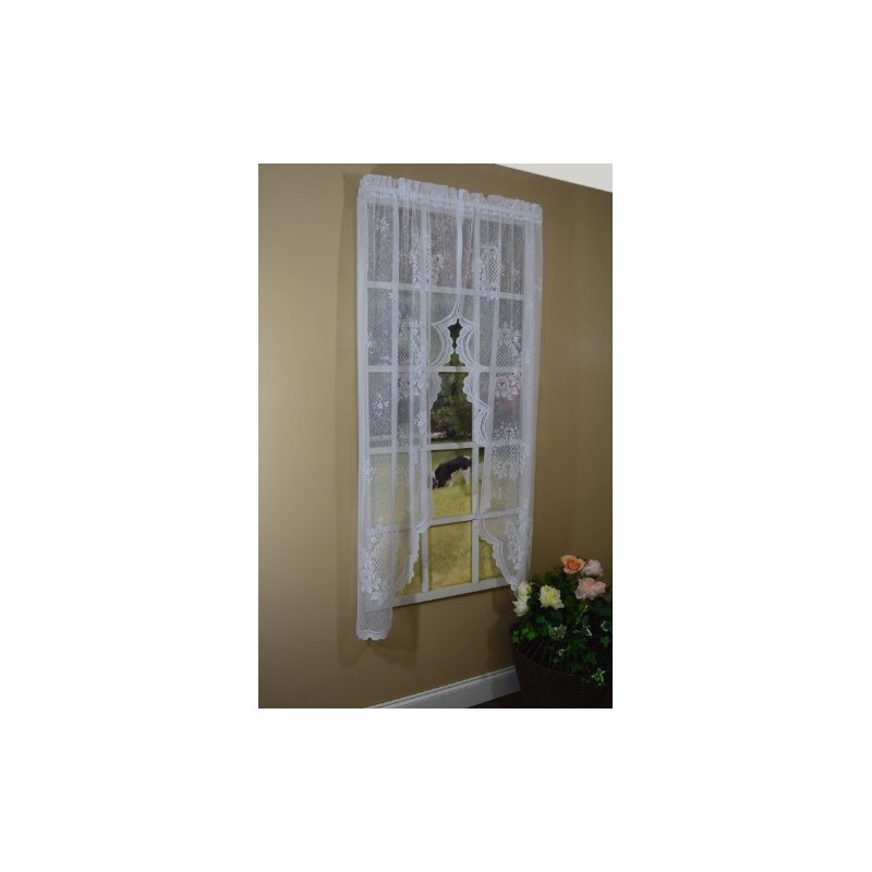 Cortina Chic Cameo Rose Swag, 63 Pulgadas, Blanco