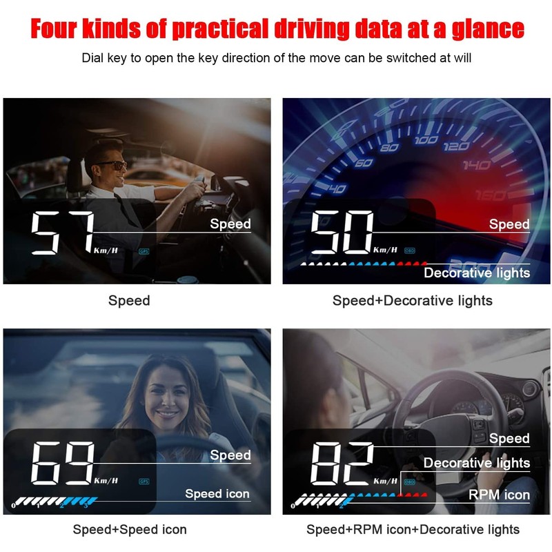 Fastsun M7 OBD2 GPS Head-Up Display, Auto Speedometer With Warning