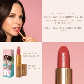 Karen Murrell Natural Lipstick - Lip Tint 46 Island Illusion - Sheer Buildable to Glossy Lip Tint - 100% Natural Ingredients, Moisturizes & Hydrates Lips - Paraben & Cruelty Free