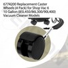 4 Pack 6774200 Caster Wheels for Shop Vac Vacuum Cleaner