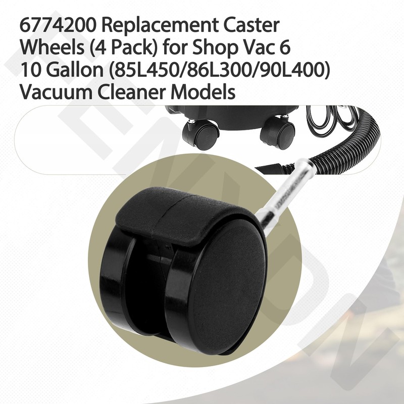 4 Pack 6774200 Caster Wheels for Shop Vac Vacuum Cleaner