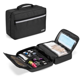 Trunab First Aid Box, Empty, Bag Only, First Aid Case with Multiple Pockets for Emergency Kits, Ideal for Home, Camping, Travel and Hiking, Black