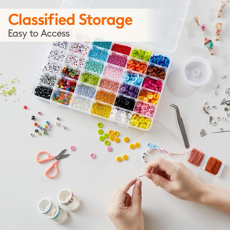 Lifewit 2 Pack 36 Grids Clear Stackable Plastic Organiser Storage