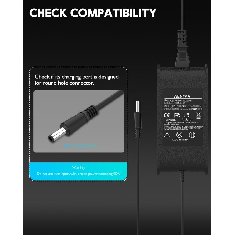 90W Laptop Charger for Dell Latitude E6440 E5440 E5550 E6420