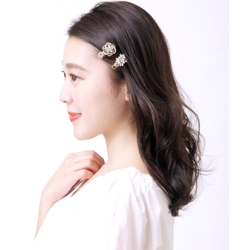 VingTAINE H7092-C-FL- Antique Pearl Bijou Mini Hair Clip, Small Beak