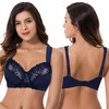 Curve Muse Plus Size Minimizer Unlined Wireless Bra with Lace