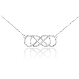 925 Sterling Silver Double Infinity Pendant Necklace, 18"