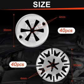 Jeboler 80 Pcs Heat Shield Clips, Car Exhaust Heat Shield Repair Kit, Metal Locking Star Washers Underbody Heat Shield Fasteners, Heat Shield Fixing Clip Replacement for Automobile (30mm - 2 Style)