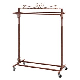 SSWBasics Boutique Cobblestone Double-Rail Rolling Clothing Rack