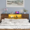 GiftGo King Size Headboard with 4 Fabric Storage Drawers Charging