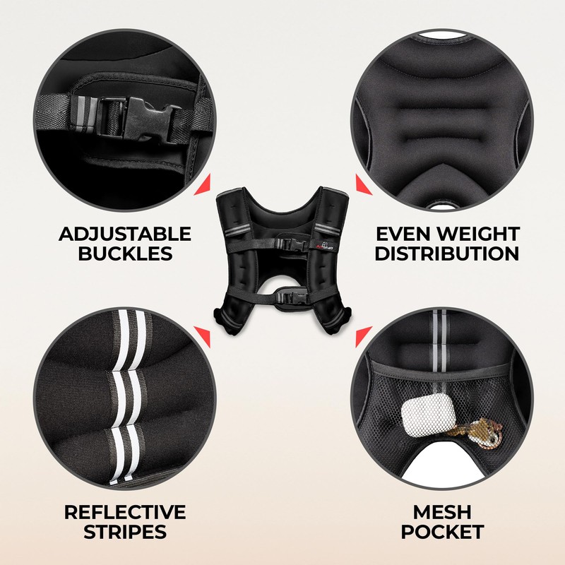 AmStaff Fitness Weighted Vest - Weight Vest for Running, Strength