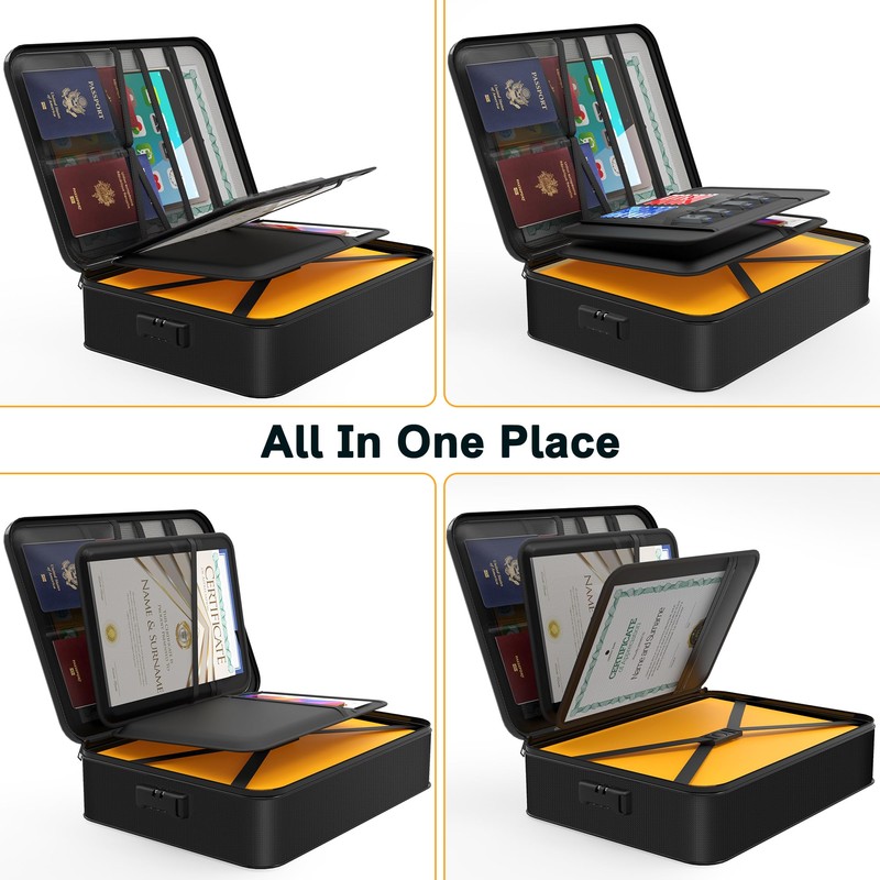Noiposi Document Organizer with 5200℉ Heat Insulated, 16.1"x11.4"x4.3" Waterproof and