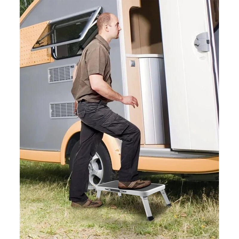 UNLRAE RV Step Stool,Car Accessories Adjustable Folding Step Stools with