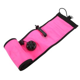 Gatuxe Scuba Diving Marker Buoy, 120 x 15 cm, Scuba Diving, Inflatable Safety Hose, Reinforced Nylon, Safety, Explosion-Proof with Reflective Strips, D-Ring for Diving (Pink)