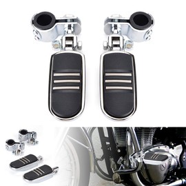 Motorcycle Highway Pegs, Crash Bar Highway Foot Pegs Footrest For Harley Touring Electra Street Glide Road King Sportster Kawasaki 1"(25mm), 1 1/4" (32mm), 1 1/3" (34mm) Engine Guard (Chrome 2)