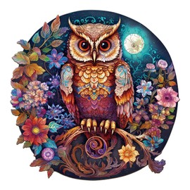 Jigfoxy Wooden Puzzle Adults, Owl Puzzle Adult, Wooden Puzzle Wooden Puzzle Adults and Children, Unique Educational Toy in Animal Shape for Friends of Family L-33.9 x 34 cm - 270 Pieces