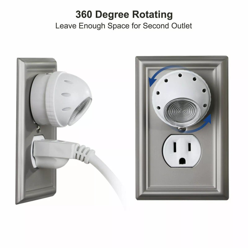DEWENWILS 4pack Plug in Night Light 360° Rotation LED Nightlights