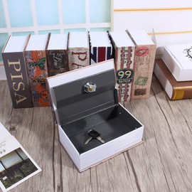 Storage Book Safe Storage Box, Book Safe with Key Bookshelf Safe Box with Key Lock for Keys and Combination Lock (Pisa Leaning Tower Type)