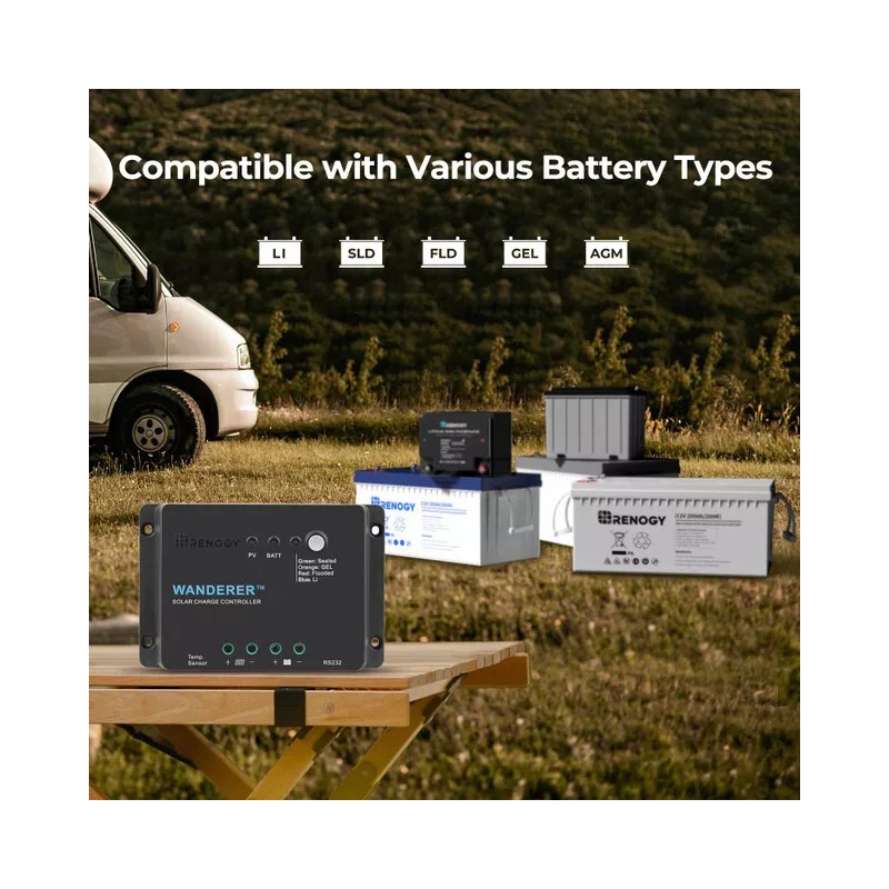 Renogy Wanderer Li 30A 12V PWM Negative Ground Solar Charge
