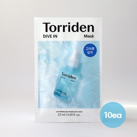 Torridon Toriden Dive-in Low Molecular Hyaluronic Acid Mask 27ml 10 sheets / 토리든 다이브인 저분자 히알루론산 마스크 27ml 10장