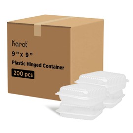 Karat FP-HC99PP-1C 9"x 9" PP Hinged Containers - (Case of 200)