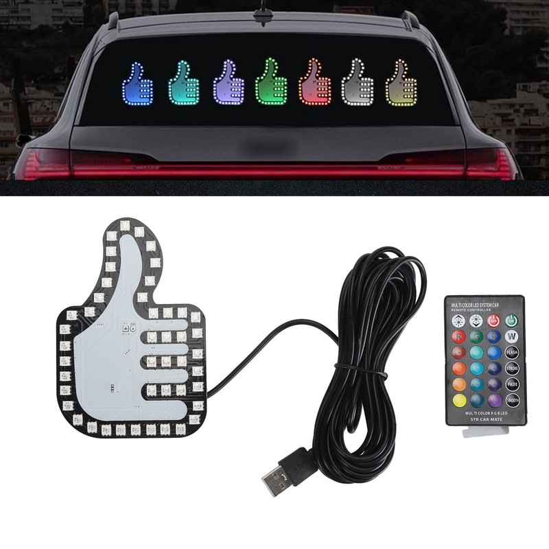 Car Hand Gesture Light LED Sign Finger Light Window Gesture