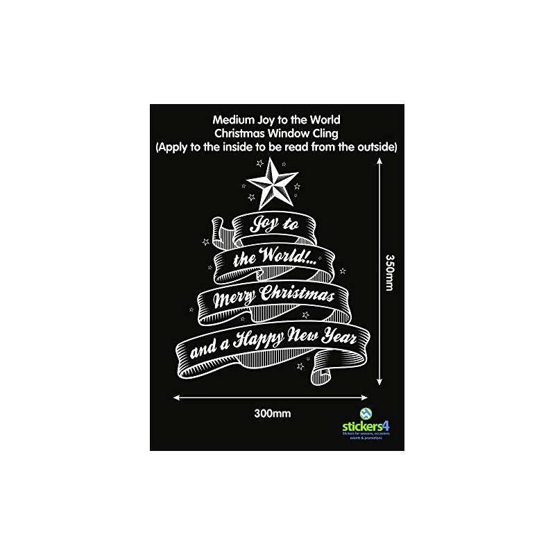 Joy to The World Static Cling Christmas Window Decoration by