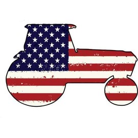 Tractor Vinyl Decal Sticker - Tractor Silhouette with AMERICAN Flag Sticker - Tractor Bumper Sticker - Perfect Farmer Cowboy Country or Farm Lover Gift - Made in the USA Size: 5 x 3.2 inch Y