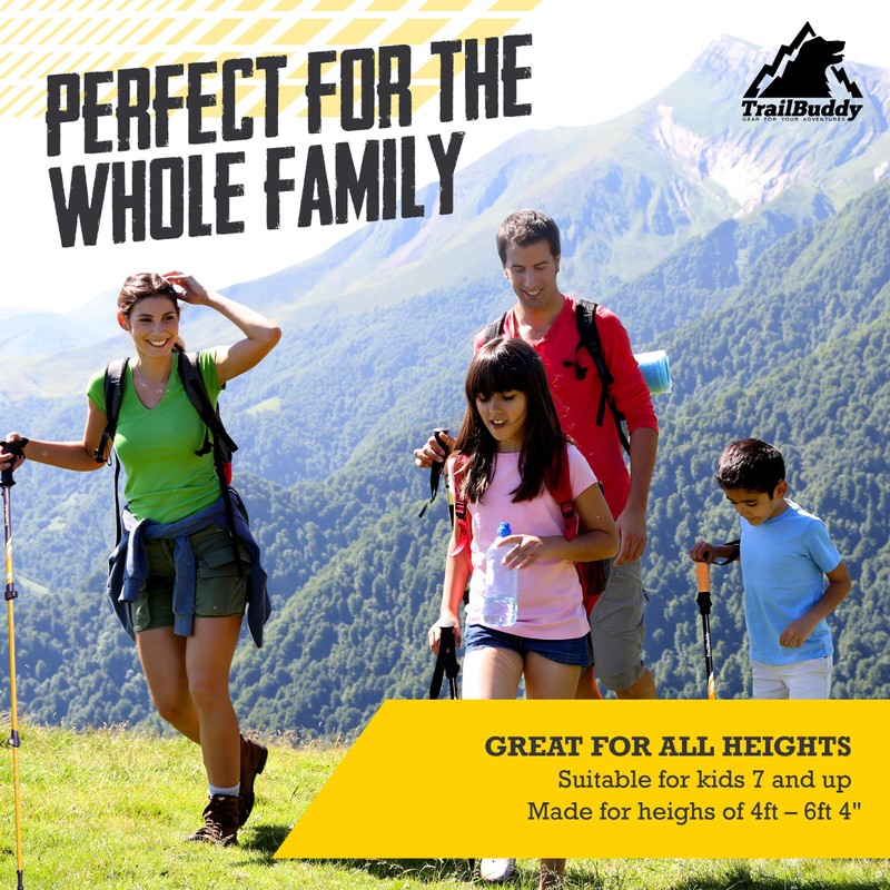 TrailBuddy Trekking Poles – Lightweight 7075 Aluminum Hiking Poles for
