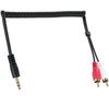 Tunghey Coiled DC 3.5mm to RCA Adapter Cable, TRS to