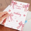 HQLOW 20 Pack Bow Pink Birthday Party Invitations with Envelopes