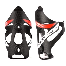 YHESEN - Bicycle Bottle Holder (Matte Red), Carbon Fibre, Cycling Accessories, 74 mm Diameter, Ultralight, Lightweight and Durable Water Bottle for Racing, MTB