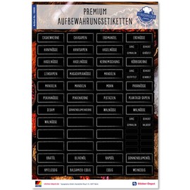 300+ Household Labels Stickers, Square, Black/White, Waterproof Stickers for Labelling Storage Jars, Storage Jars, Cans and Chutes (Black/White) (German Text)