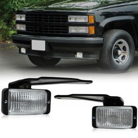 QKVCX Fog Light 50W Assembly Compatible with1988-1999 Chevy/GMC C/K 10 C1500 C2500 C3500 K1500 K2500 K3500 / 82-91 GMC S15 / 82-97 Chevy S10 Pickup Fog Light,Set of 2 Left and Right Side
