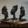 3 Pcs Thinker Statue, Silence is Gold Abstract Art Figurine,