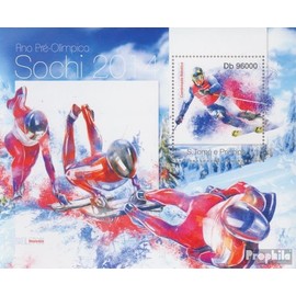 Sao TomE E PrincipE miniature sheet 871 (complete. issue) unmounted mint/never hinged ** MNH 2013 Sotschi 2014 (Stamps for collectors) Winter sports (skiing/ice hockey/bobsleigh ...)
