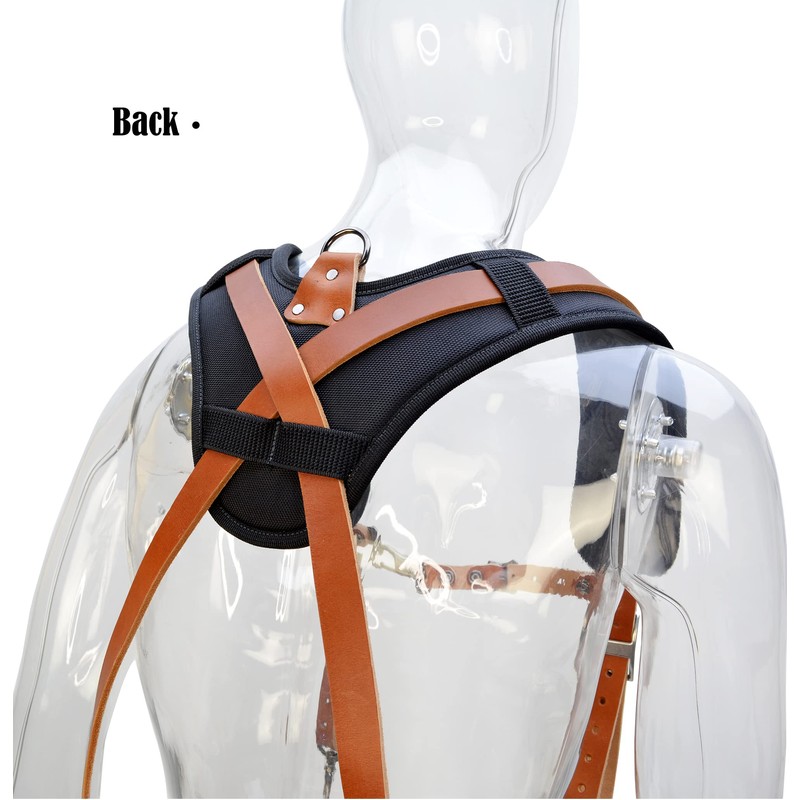 Construction suspenders for carpenter, men for framing Leather tool belt