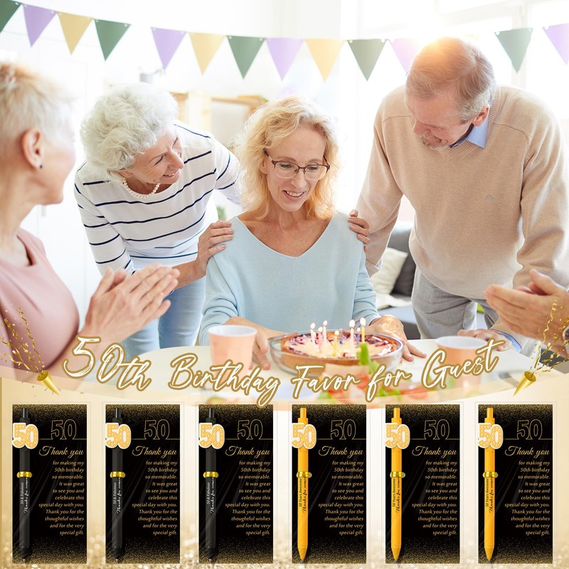 Feifeiya 50 Set 50th Birthday Party Favors for Guests Black