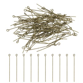 PATIKIL 50mm Open Eye Pins, 150Pcs 23 Gauge Metal Head Pins Needles Eye Pins for Jewelry Making Findings Earring Necklace Bracelet DIY Crafts, Bronze
