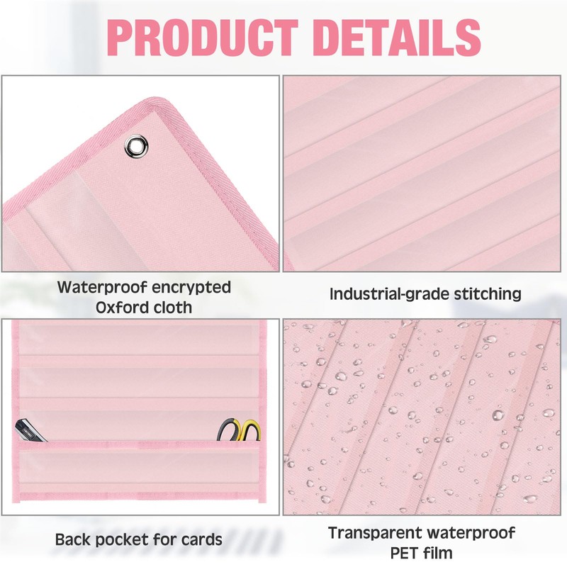 4 Pcs Magnetic Pocket Chart Standard Classroom with 40 Pcs