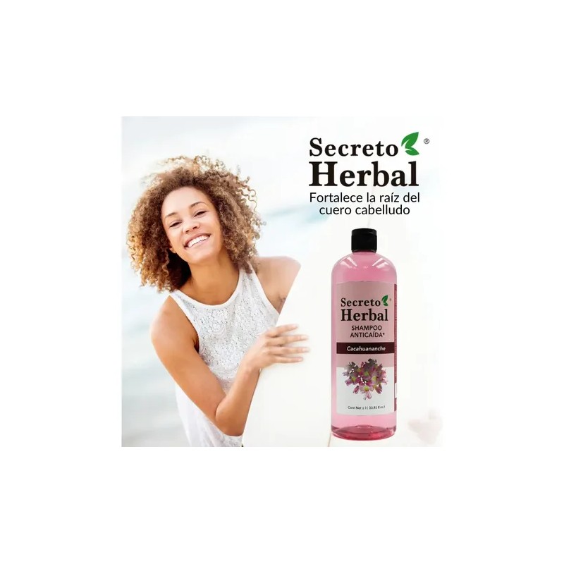 Shampoo Anticaída Y Regenera Cacahuanache Secreto Herbal 1l