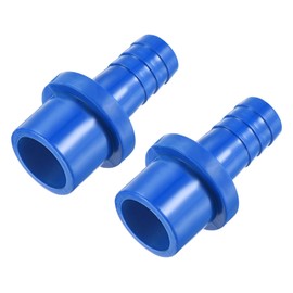 sourcing map PVC Pipe Fitting 12mm Barbed x 20mm OD Spigot Straight Tube Adapter Hose Quick Connector, Blue Pack of 2